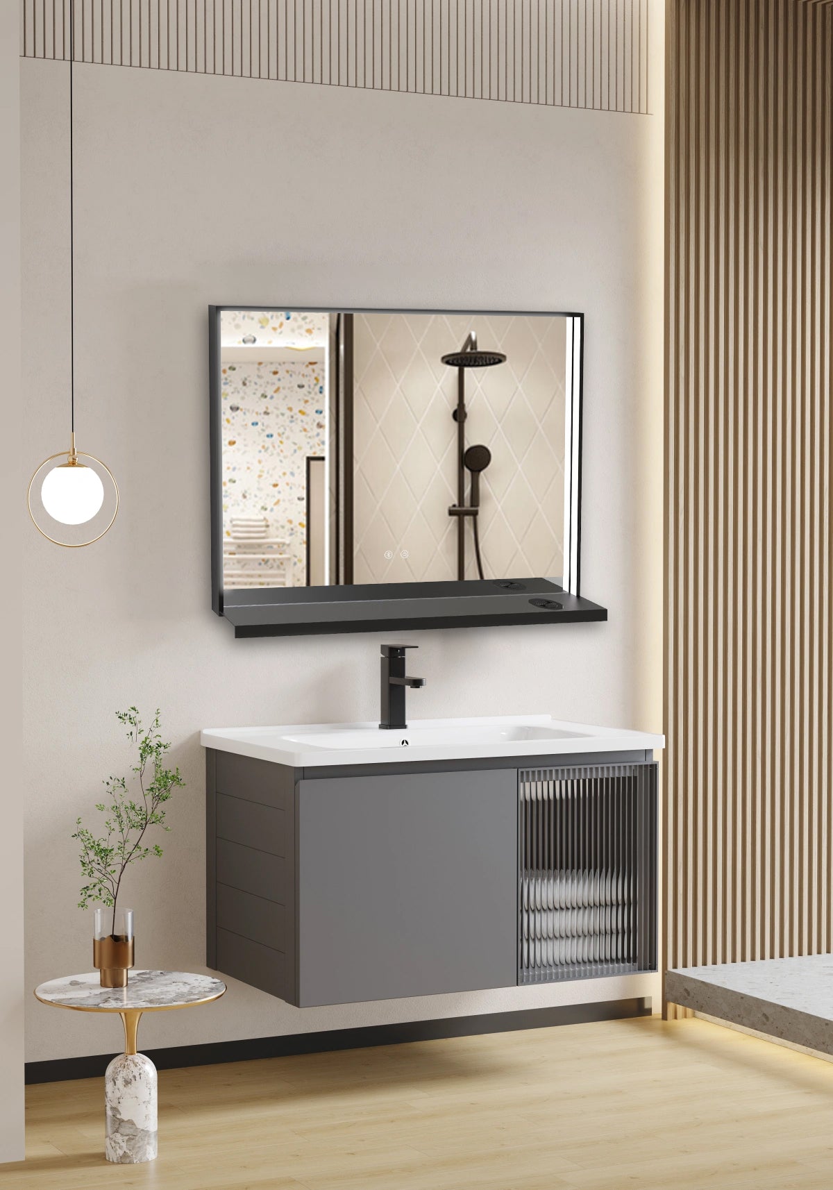 Espejo de baño LED DANUBIO con Bluetooth y antivaho