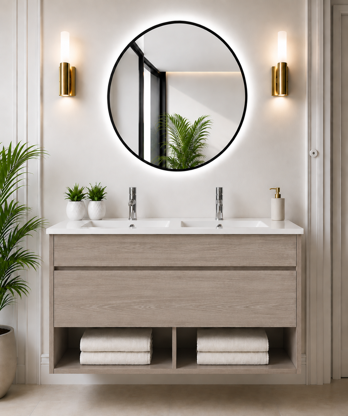 Mueble de baño suspendido Nebari con cajón y lavabo