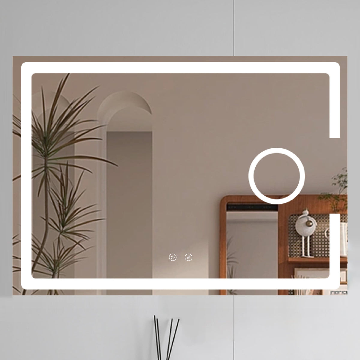 Espejo de baño LED BALI con lupa x3 y antivaho