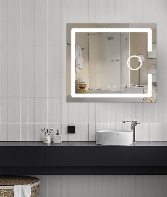Espejo de baño LED BALI con lupa x3 y antivaho