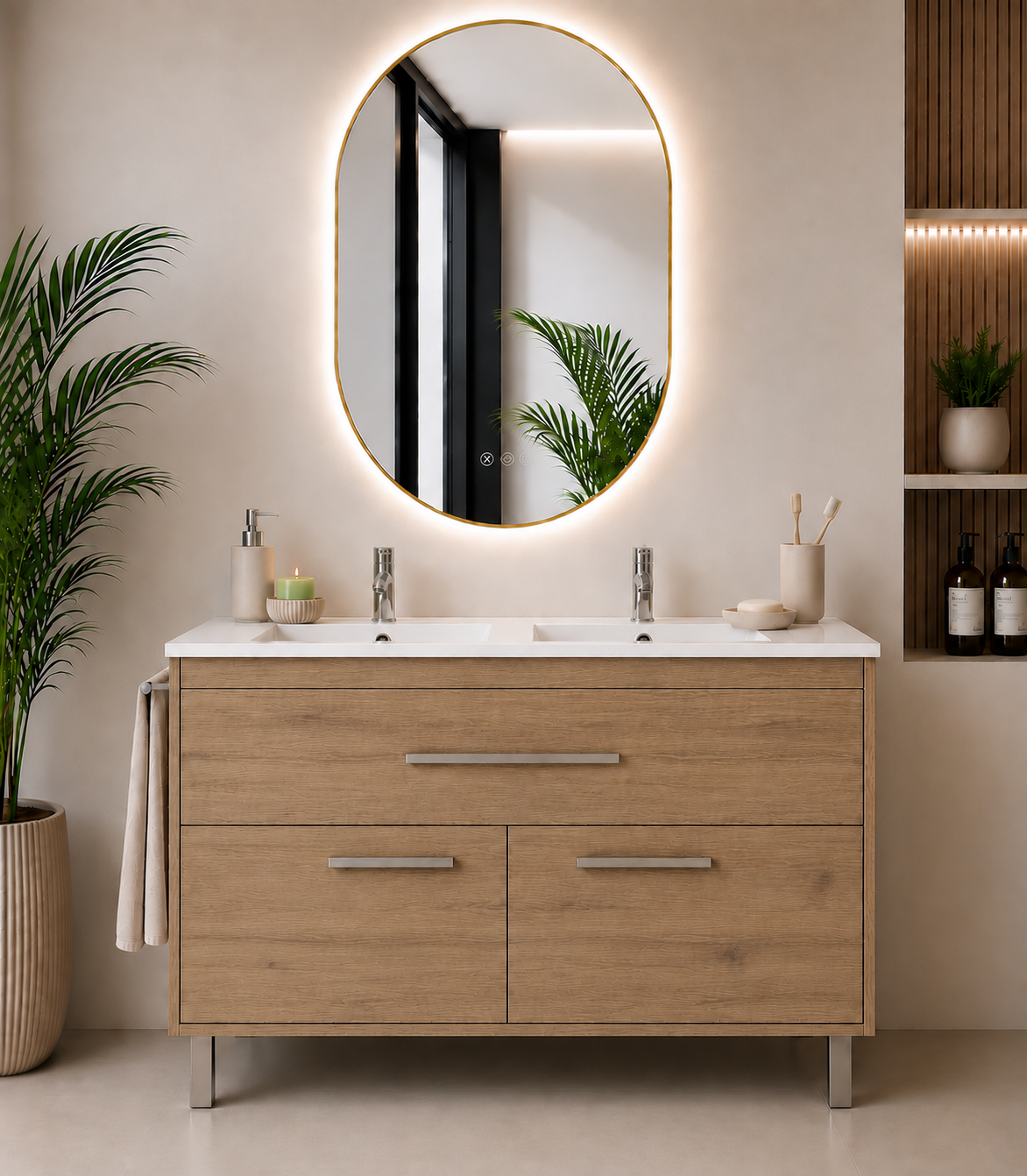 Mueble de baño Bahía con lavabo, cajón y 2 puertas