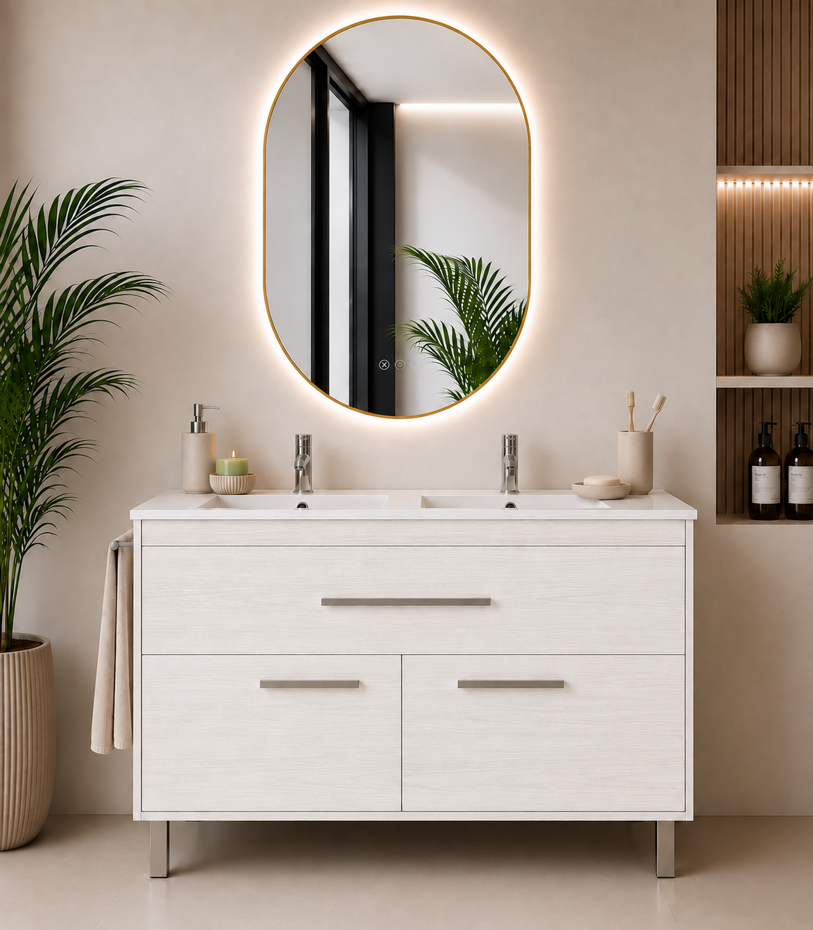 Mueble de baño Bahía con lavabo, cajón y 2 puertas