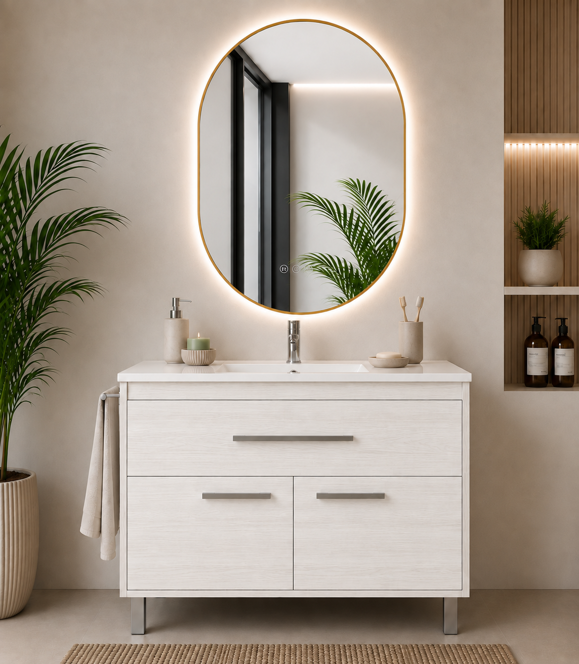 Mueble de baño Bahía con lavabo, cajón y 2 puertas