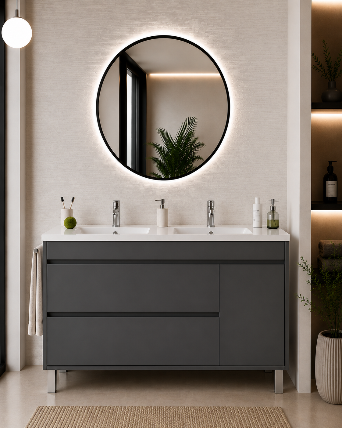 Mueble de baño Caprera con lavabo, 2 cajones y puerta