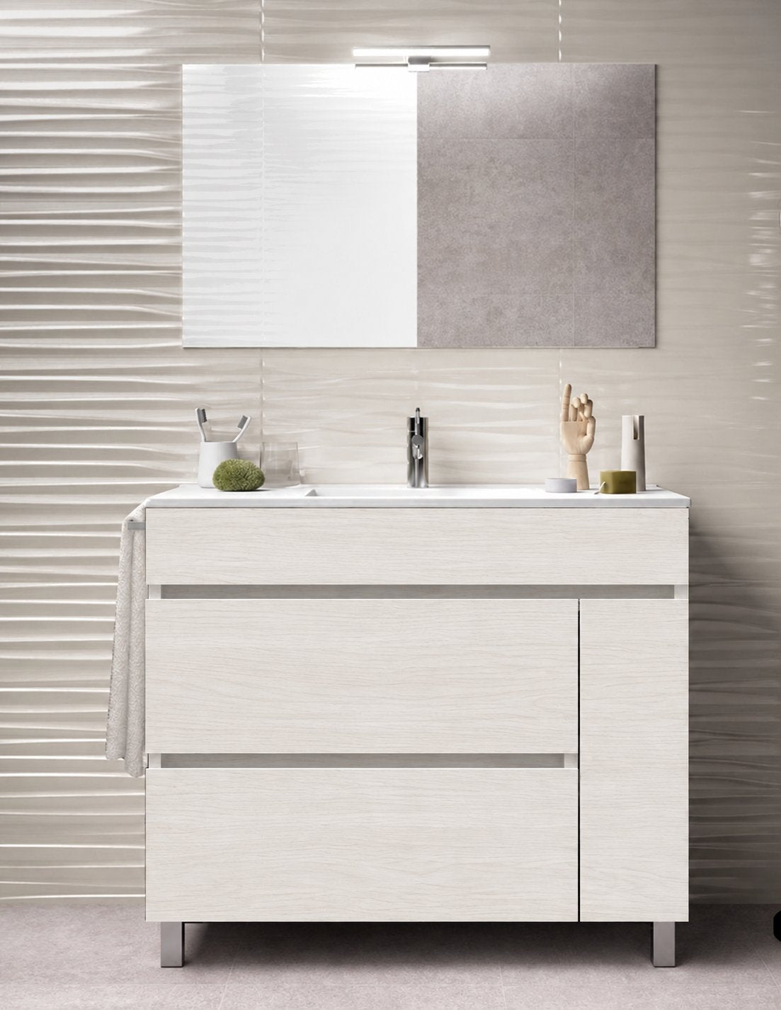 Mueble de baño Caprera con lavabo, 2 cajones y puerta