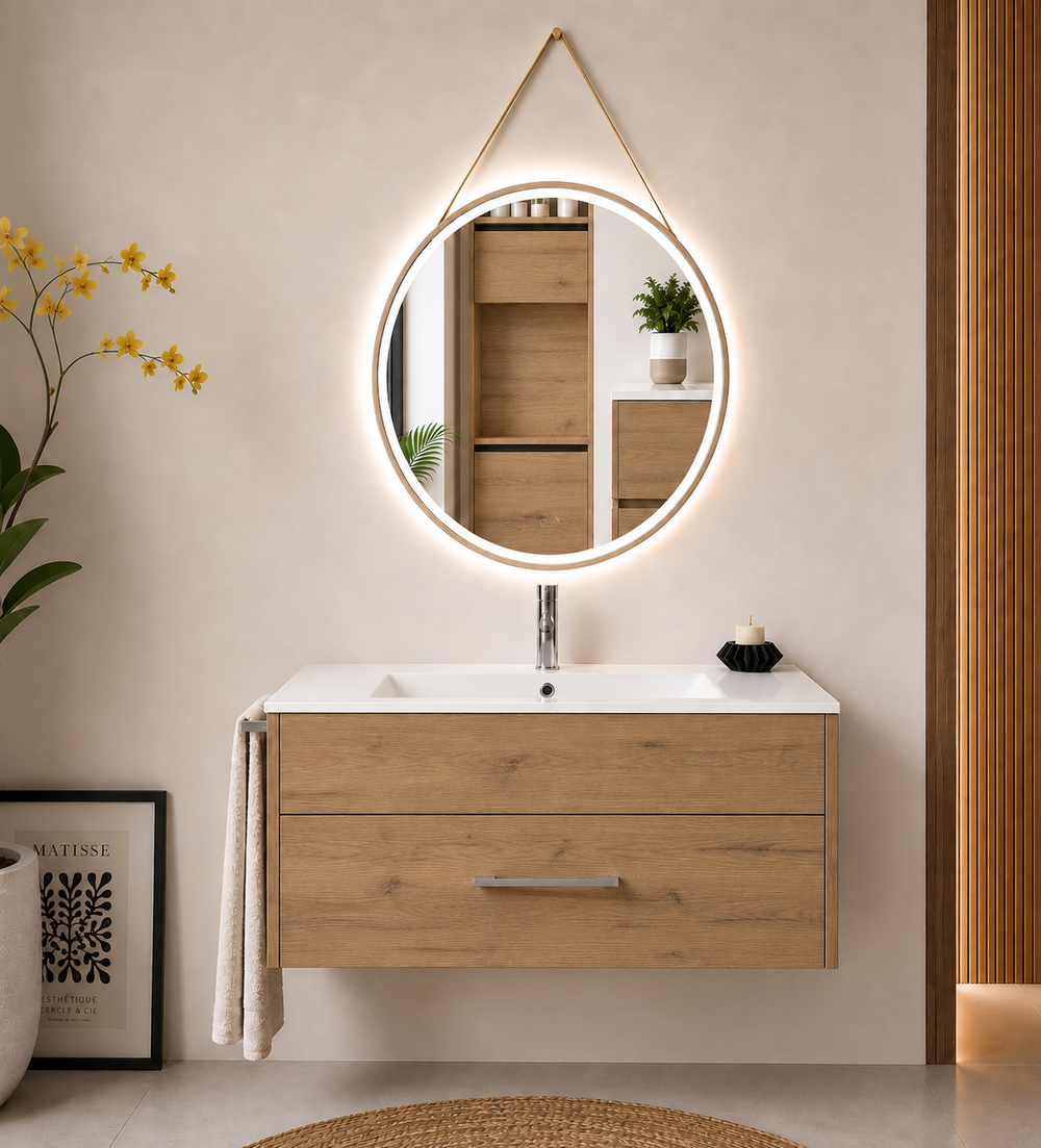 Mueble de baño suspendido Florencia con lavabo · Estepa