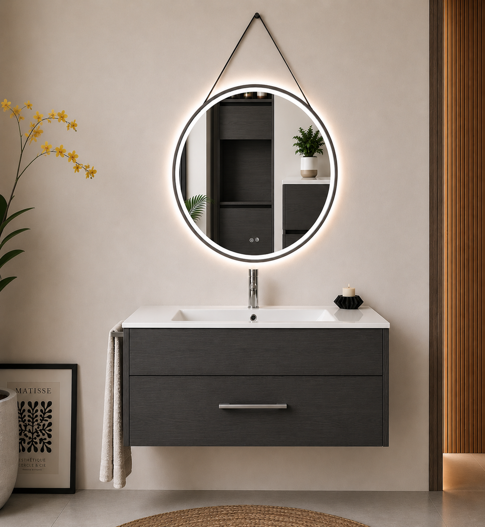 Mueble de baño suspendido Florencia con lavabo · Grafito