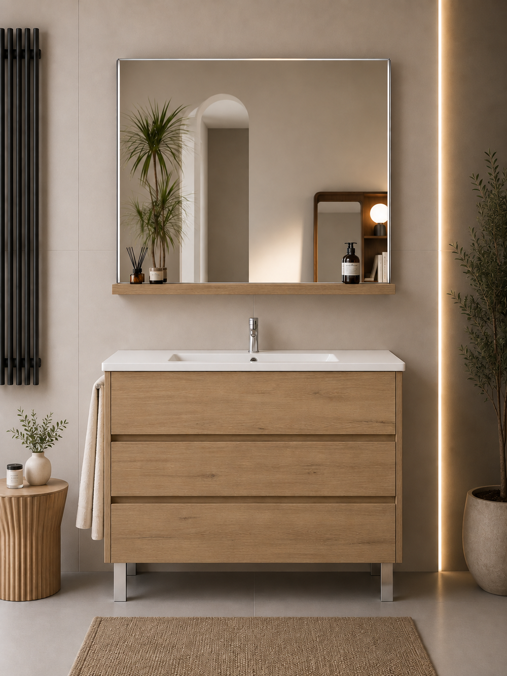 Mueble de baño con patas Imperia y lavabo · Estepa