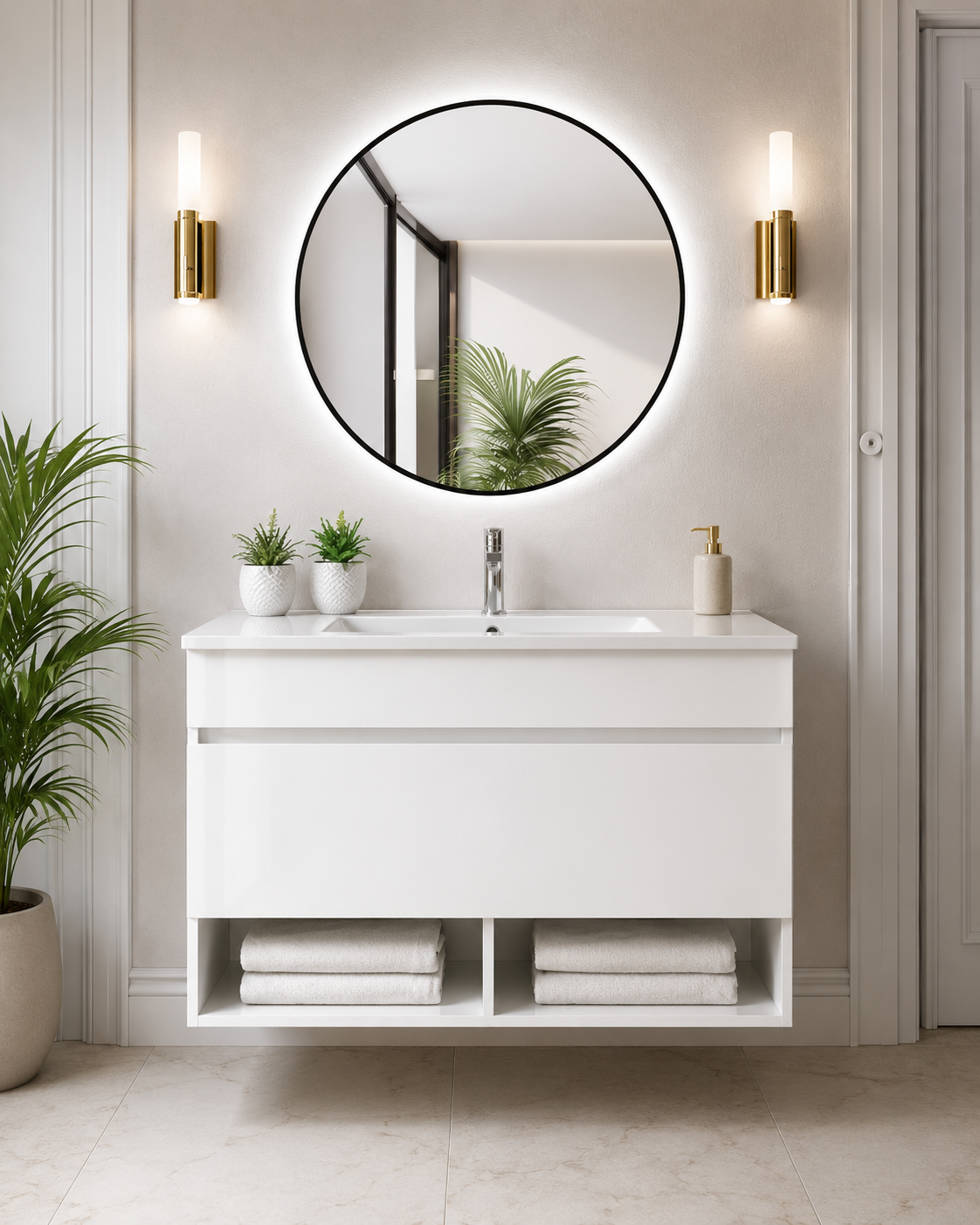 Mueble de baño suspendido Nebari con cajón y lavabo