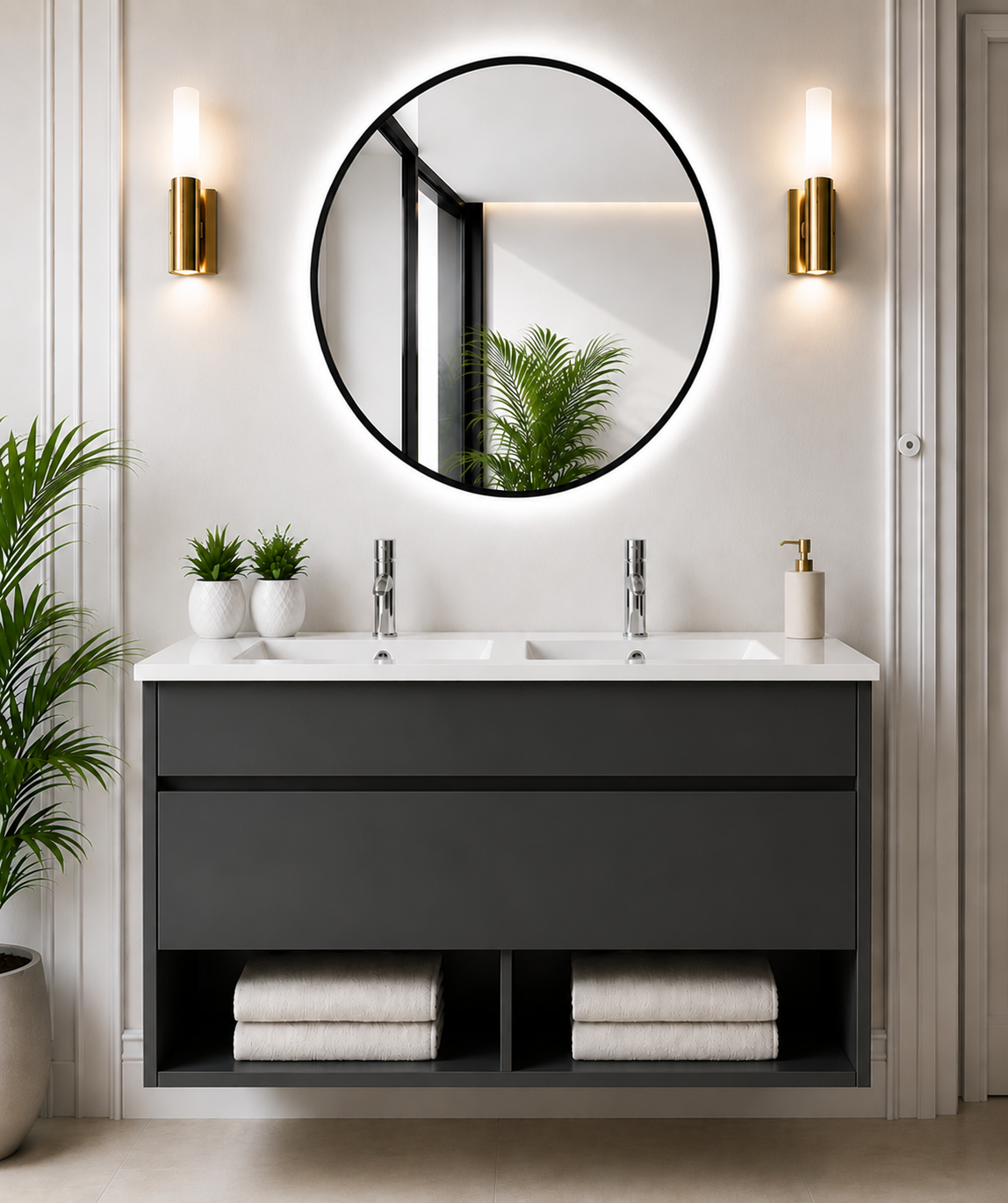 Mueble de baño suspendido Nebari con cajón y lavabo