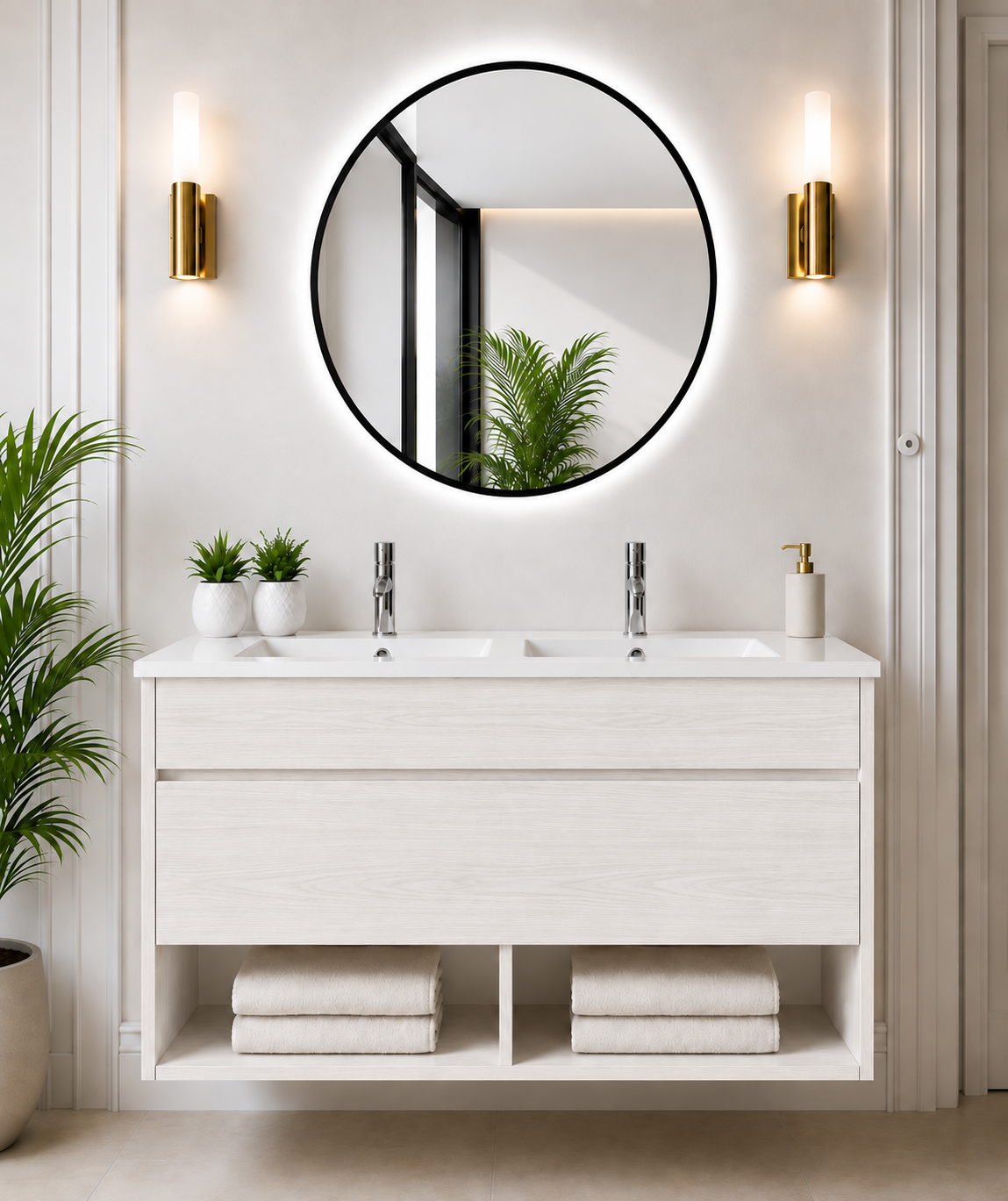Mueble de baño suspendido Nebari con cajón y lavabo