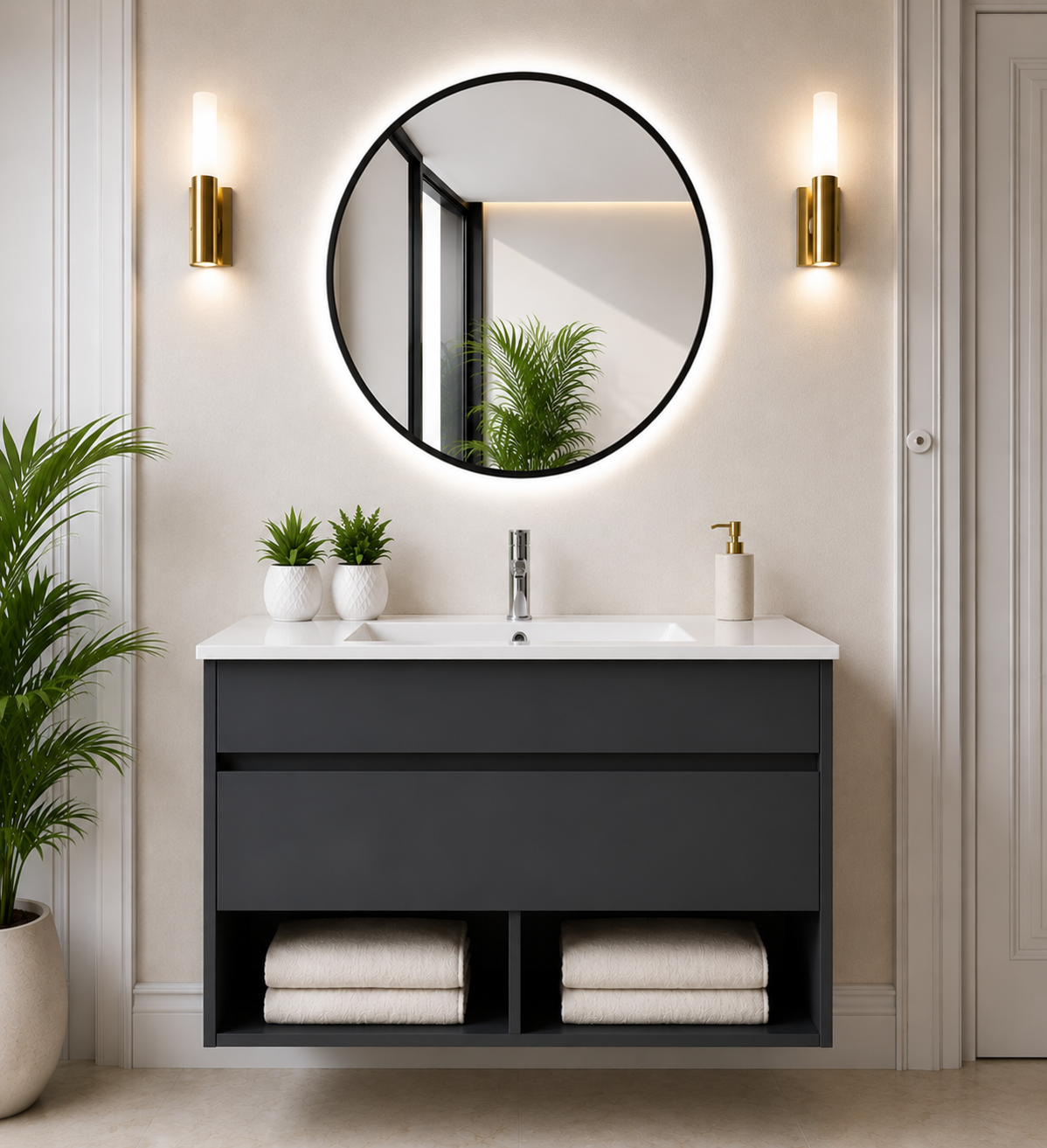 Mueble de baño suspendido Nebari con cajón y lavabo