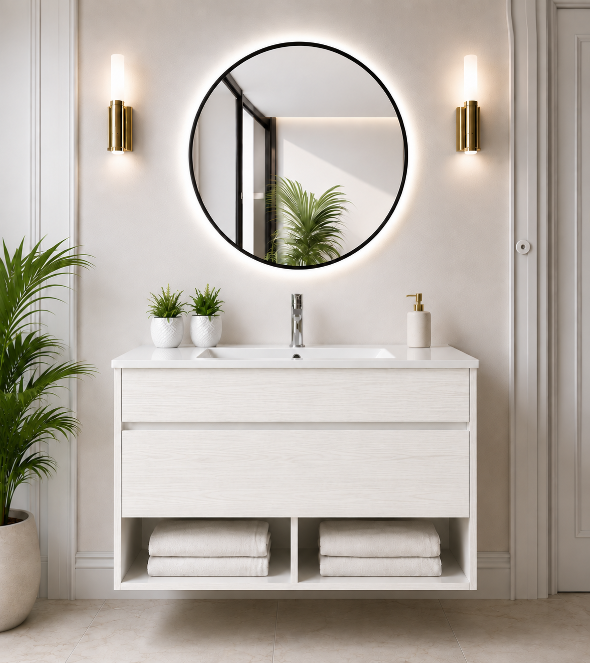 Mueble de baño suspendido Nebari con cajón y lavabo
