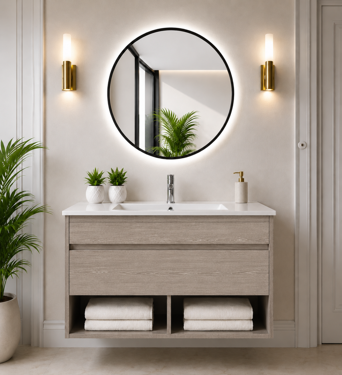 Mueble de baño suspendido Nebari con cajón y lavabo