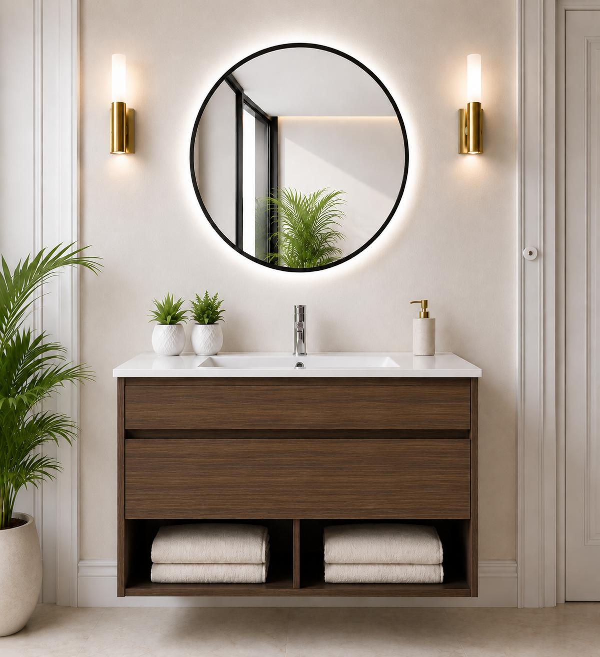 Mueble de baño suspendido Nebari con cajón y lavabo