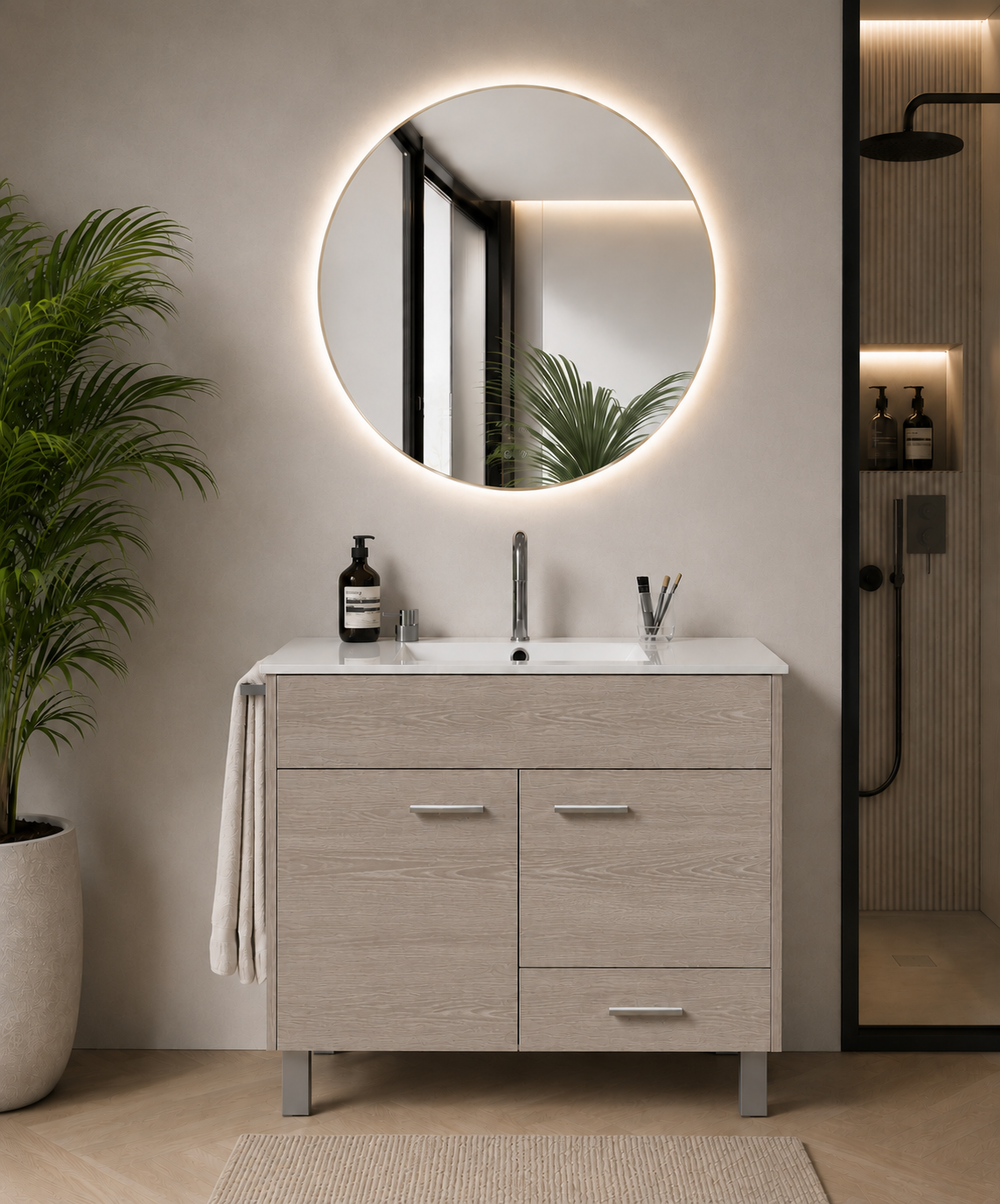 Mueble de baño SAMOS con lavabo · Roble Smoky