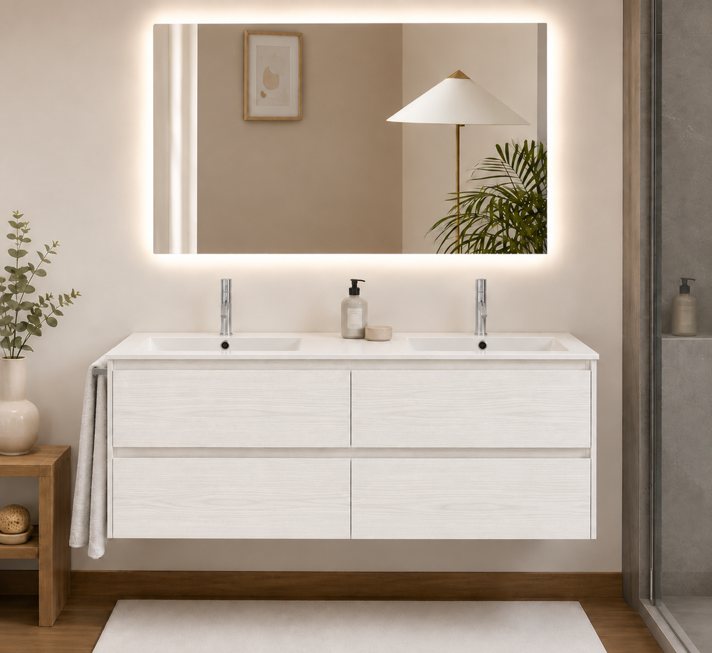 Mueble de baño IBIZA QUATTRO con lavabo y 4 cajones · Blanco Nórdico
